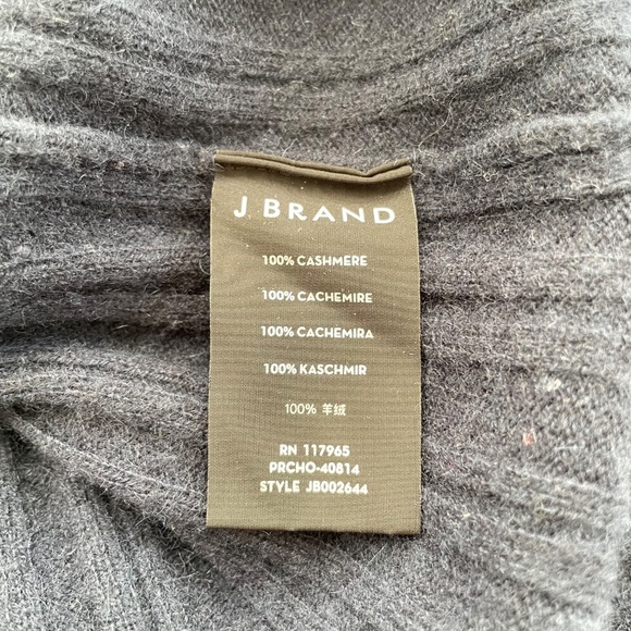 J BRAND Women’s Size Medium Navy Blue 100% Cashmere Long Line Mock Neck Sweater - Picture 4 of 6